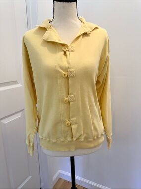 Nancy Heller Vintage Soft Yellow Button-Up
